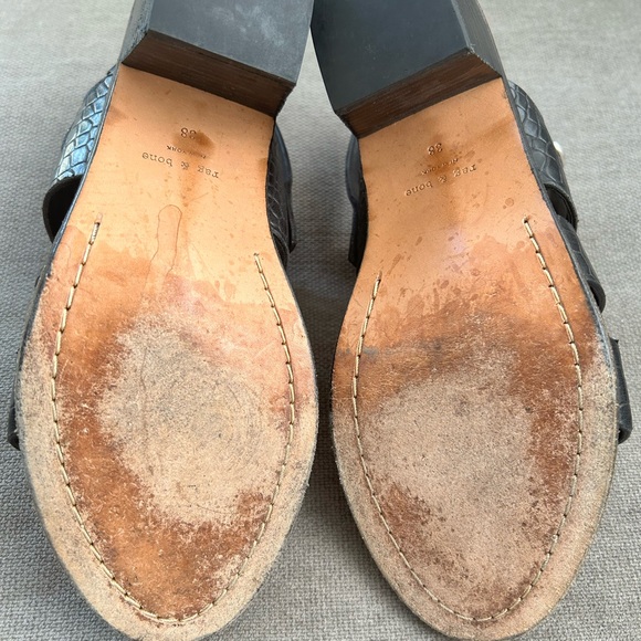 Rag & Bone Folsom Black Leather Sandals 8/38 - Picture 5 of 7